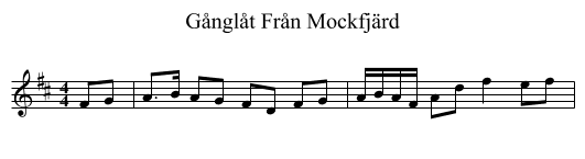 Gånglåt Från Mockfjärd - staff notation
