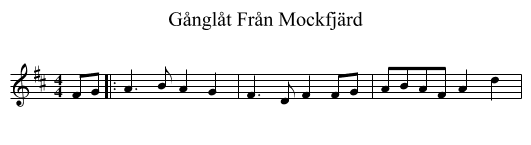 Gånglåt Från Mockfjärd - staff notation