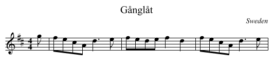 Gånglåt - staff notation