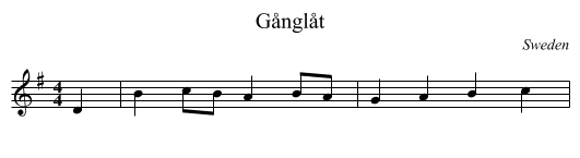 Gånglåt - staff notation