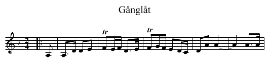G&aring;ngl&aring;t - staff notation