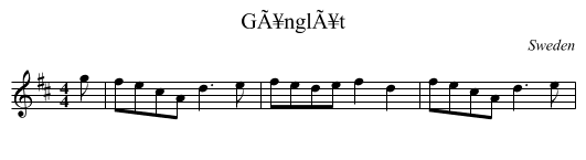 GÃ¥nglÃ¥t - staff notation