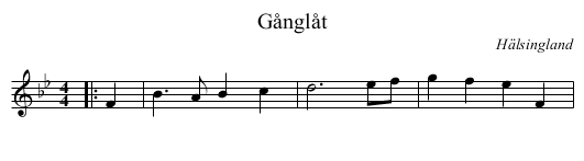 Gånglåt - staff notation