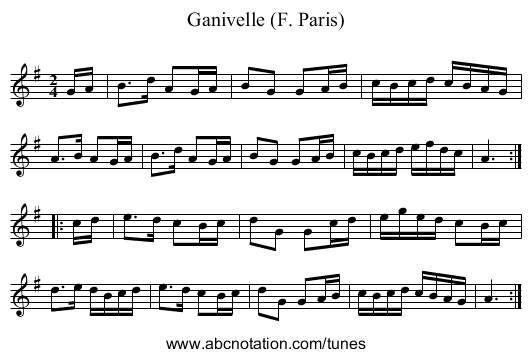 Ganivelle (F. Paris) - staff notation