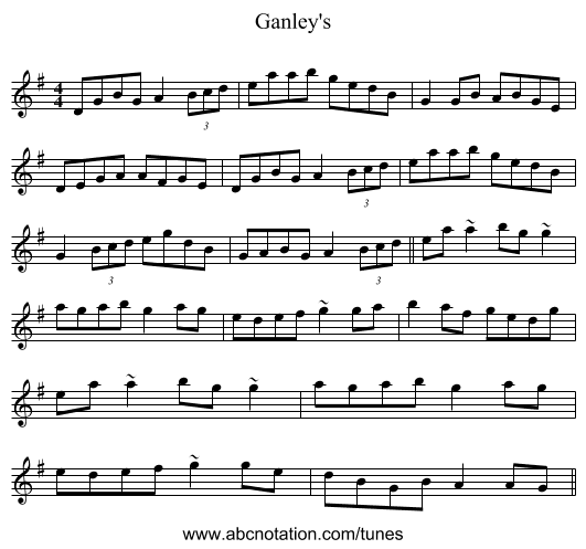 Ganley's - staff notation
