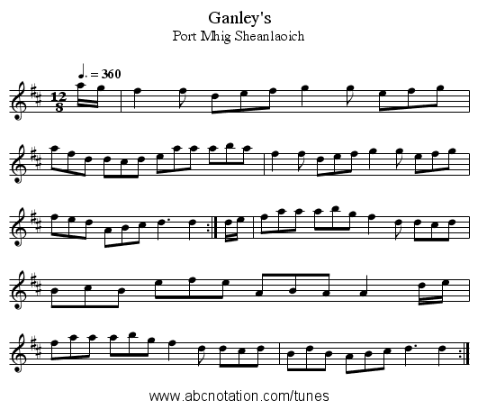 Ganley's - staff notation