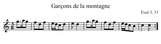 Garçons de la montagne - staff notation
