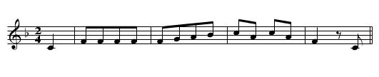 Garde Sus - staff notation