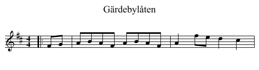 Gärdebylåten - staff notation