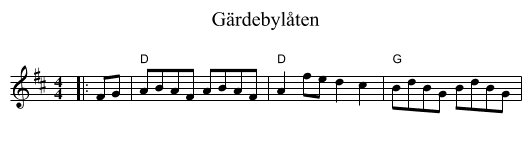 Gärdebylåten - staff notation