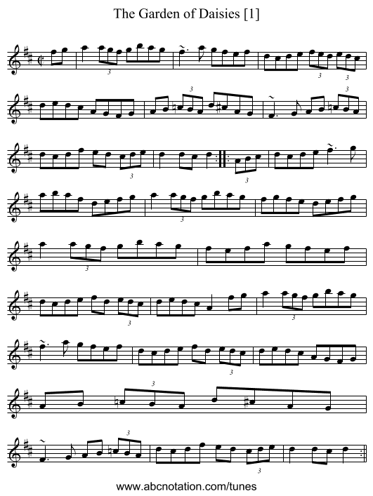Garden of Daisies [1], The - staff notation