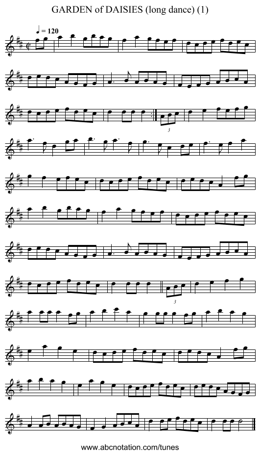 GARDEN of DAISIES (long dance) (1) - staff notation