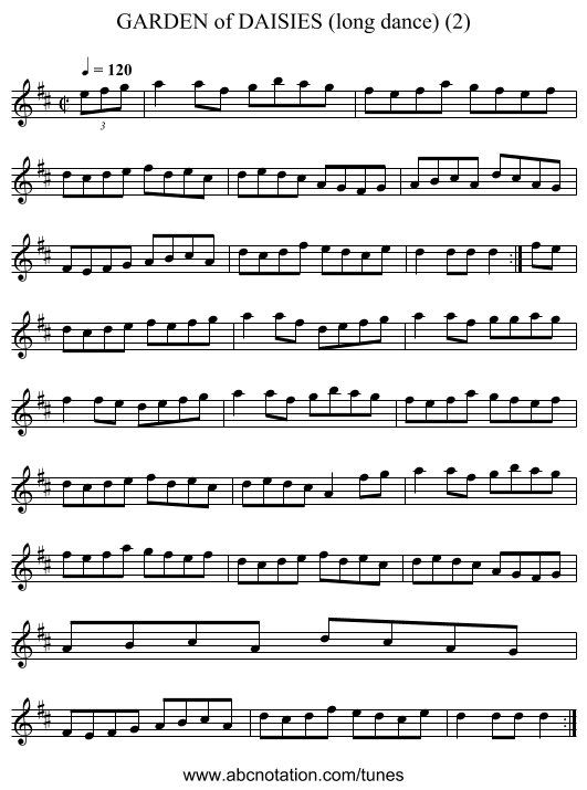 GARDEN of DAISIES (long dance) (2) - staff notation