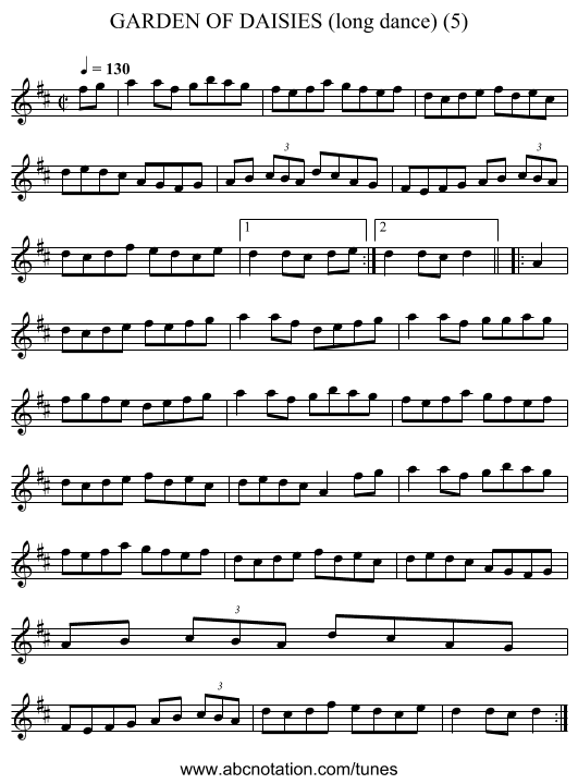 GARDEN OF DAISIES (long dance) (5) - staff notation