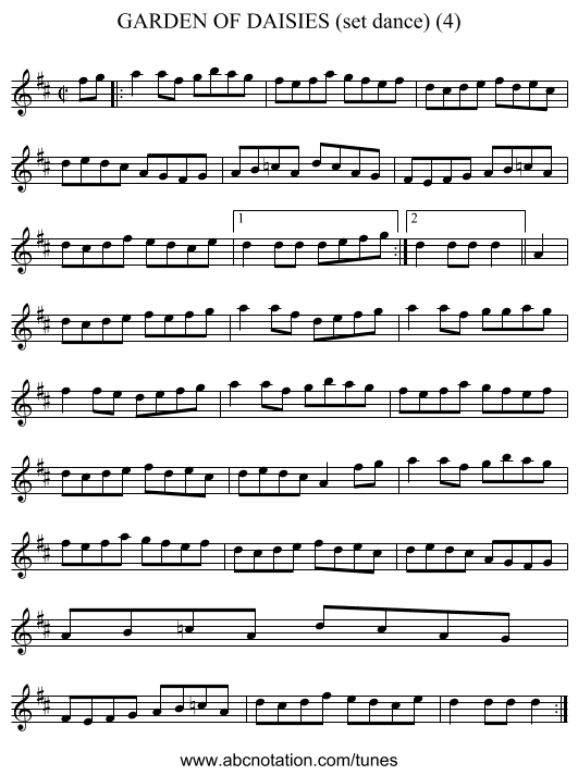 GARDEN OF DAISIES (set dance) (4) - staff notation