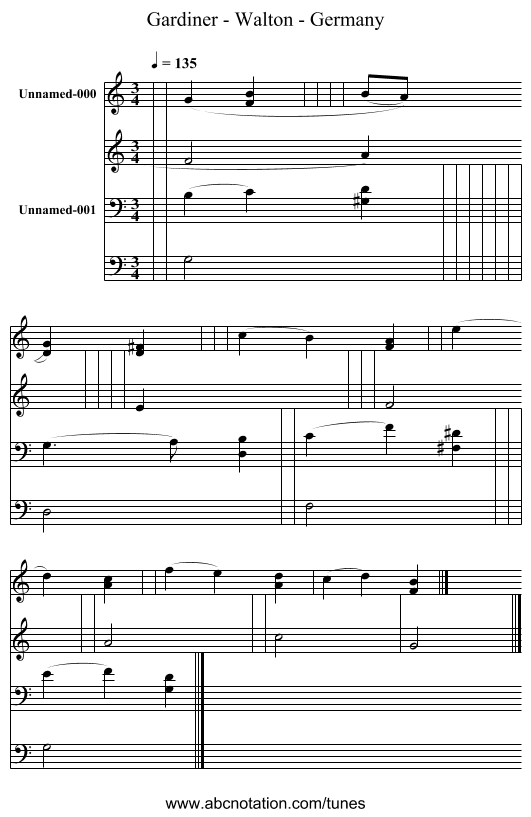Gardiner - Walton - Germany - staff notation