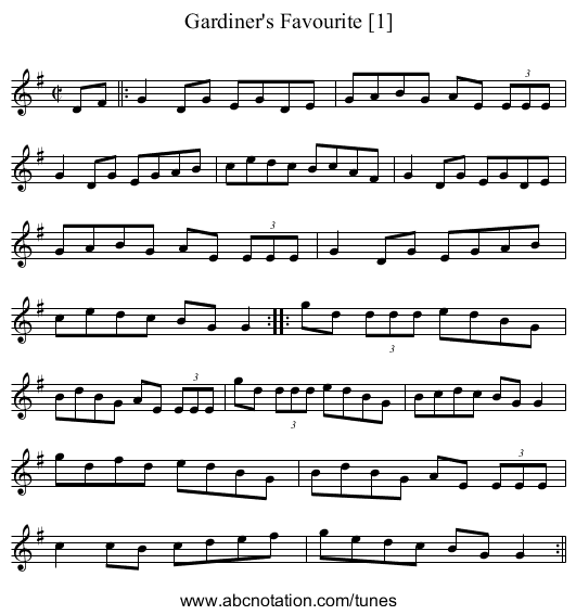 Gardiner's Favourite [1] - staff notation