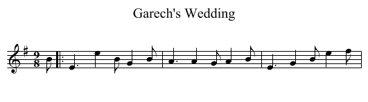 Garech's Wedding - staff notation