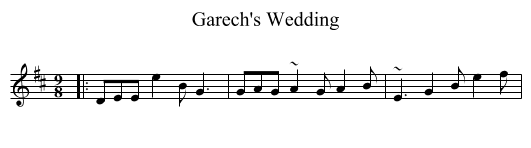 Garech's Wedding - staff notation