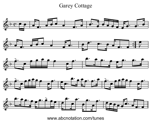 Garey Cottage - staff notation