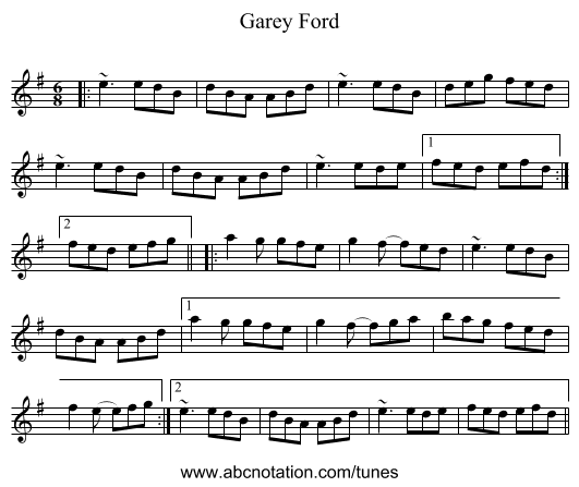 Garey Ford - staff notation
