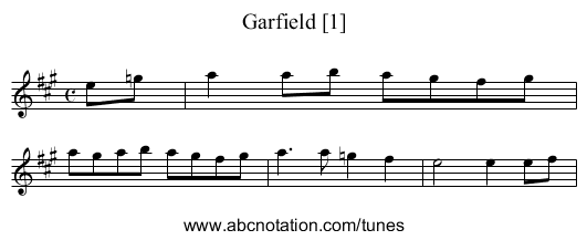 Garfield [1] - staff notation