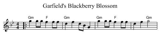 Garfield's Blackberry Blossom - staff notation