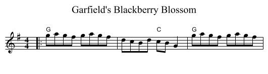 Garfield's Blackberry Blossom - staff notation
