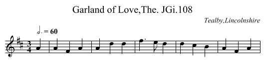 Garland of Love,The. JGi.108 - staff notation
