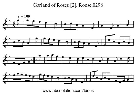 Garland of Roses [2]. Roose.0298 - staff notation