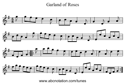 Garland of Roses - staff notation