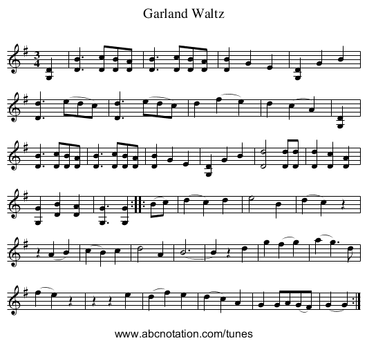 Garland Waltz - staff notation
