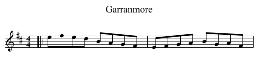 Garranmore - staff notation