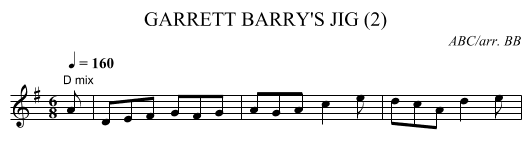 GARRETT BARRY'S JIG (2) - staff notation
