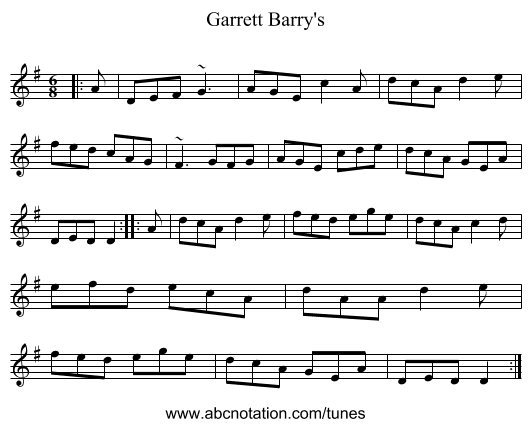 Garrett Barry's - staff notation