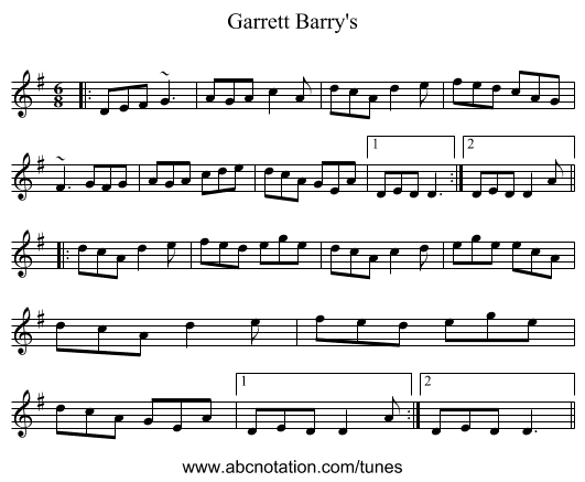 Garrett Barry's - staff notation