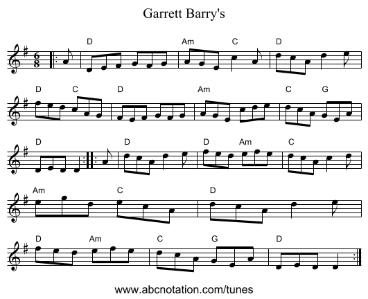 Garrett Barry's - staff notation