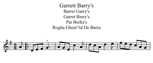 Garrett Barry's - staff notation