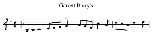 Garrett Barry's - staff notation