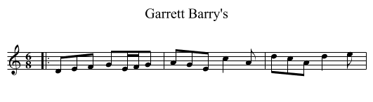 Garrett Barry's - staff notation
