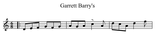 Garrett Barry's - staff notation