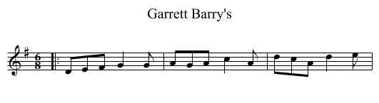 Garrett Barry's - staff notation