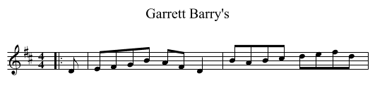 Garrett Barry's - staff notation