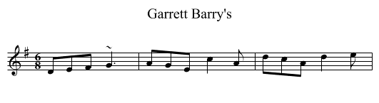 Garrett Barry's - staff notation