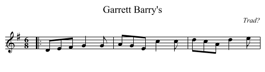 Garrett Barry's - staff notation