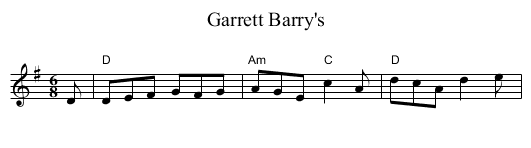 Garrett Barry's - staff notation