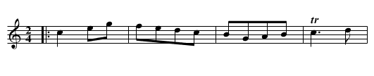 Garricks Rout - staff notation