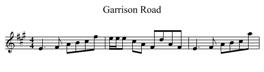 Garrison Road - staff notation