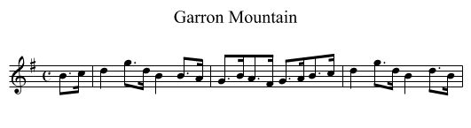 Garron Mountain - staff notation