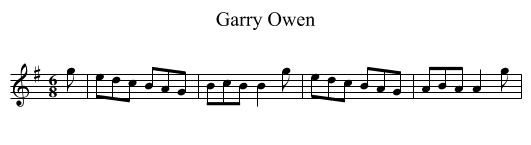 Garry Owen - staff notation